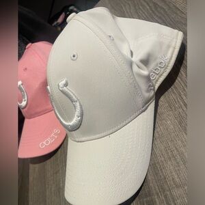 Hats, Indianapolis Colts, vintage. White and pink.